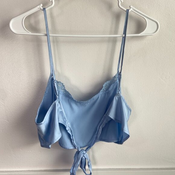 NWOT Skims Glacier Blue Bridal Silk Super Cropped Cami - Picture 7 of 10